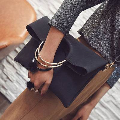 Black Crossover Messenger Handbag - Fashion Genie Boutique