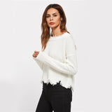 Cute In Cable Cream Scallop Hem Jumper - Fashion Genie Boutique