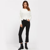 Cute In Cable Cream Scallop Hem Jumper - Fashion Genie Boutique