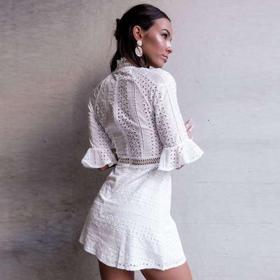 City Sleek White Mini Dress - Fashion Genie Boutique