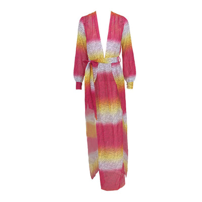 Makena Blue Multi Maxi Kaftan - Fashion Genie Boutique