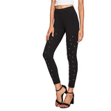 Others Follows Black Pearl Embellished High Waisted Leggings - Fashion Genie Boutique