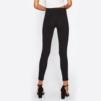 Others Follows Black Pearl Embellished High Waisted Leggings - Fashion Genie Boutique
