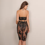 Aussie Babe Black Lace Crop Top & Mini Skirt Co-Ord - Fashion Genie Boutique