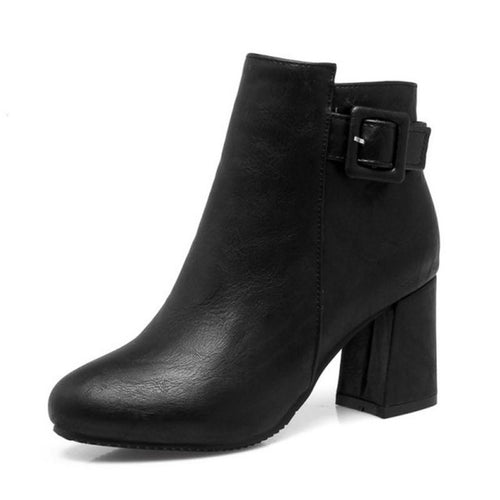 Outta Town Black Block Heel Ankle Boots - Fashion Genie Boutique