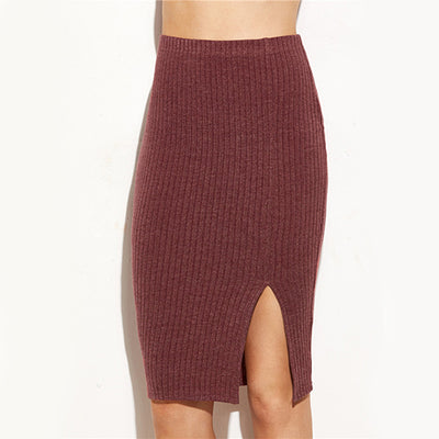 Perfectly Put Together Burgundy Mini Pencil Skirt - Fashion Genie Boutique