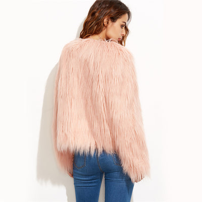 Keepsake Pink Faux Fur Coat - Fashion Genie Boutique
