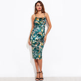 After You Green Multi Floral Midi Dress - Fashion Genie Boutique