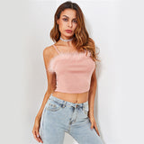 California Gurls Pink Faux Fur Crop Top - Fashion Genie Boutique