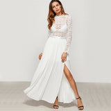 Conversation Starter White Lace Maxi Dress - Fashion Genie Boutique