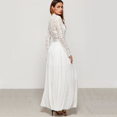 Conversation Starter White Lace Maxi Dress - Fashion Genie Boutique