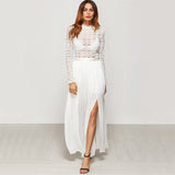 Conversation Starter White Lace Maxi Dress - Fashion Genie Boutique