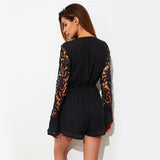 City Slick Black Long Sleeve Playsuit - Fashion Genie Boutique
