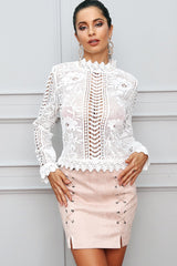 Lost Stars White Crochet Long Sleeve Top - Fashion Genie Boutique