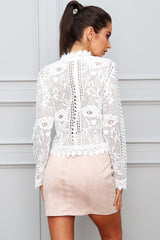 Lost Stars White Crochet Long Sleeve Top - Fashion Genie Boutique