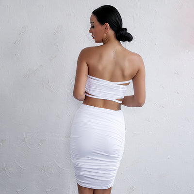 Miss Daisy White Crop Top & Mini Skirt Co-Ord - Fashion Genie Boutique