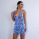 Built For Beauty Blue Sequin Mini Dress - Fashion Genie Boutique