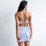 Runaway Lover Multi Iridescent Sequin Skirt & Top Co-Ord - Fashion Genie Boutique