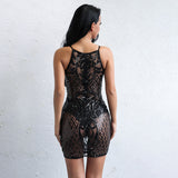 Love Poetry Black Sequin Mesh Mini Dress - Fashion Genie Boutique