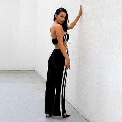 Laidback Lass Black Cropped Lounge Co-Ord - Fashion Genie Boutique