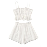 Sleepy Head White Shorts & Cami Pyjamas Set - Fashion Genie Boutique