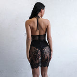 Heartbeat Black Lace Mini Dress - Fashion Genie Boutique