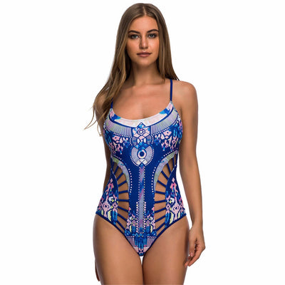 Pacific Ocean Blue Cut Out Swimsuit - Fashion Genie Boutique
