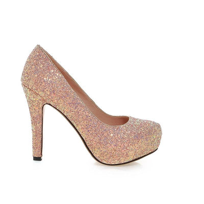 Dirty Dancing Pink Gold Glitter Court Shoes - Fashion Genie Boutique