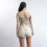 Ice Cream Kisses Gold Lace Top & Short Co-Ord - Fashion Genie Boutique