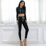 Chill Goals Black Cropped Lounge Co-Ord Set - Fashion Genie Boutique