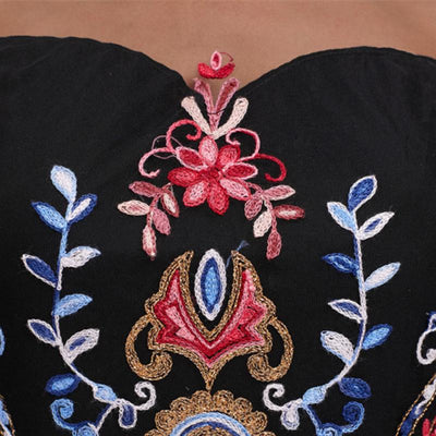 Drama Queen Black Embroidered Cape Sleeve Jumpsuit - Fashion Genie Boutique