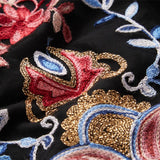Drama Queen Black Embroidered Cape Sleeve Jumpsuit - Fashion Genie Boutique