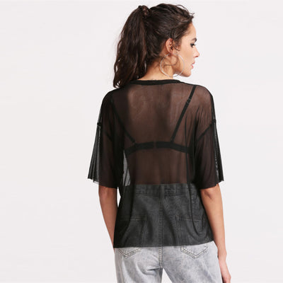 Love Light Black Sheer Mesh Top - Fashion Genie Boutique