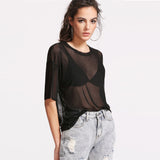 Love Light Black Sheer Mesh Top - Fashion Genie Boutique