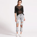 Love Light Black Sheer Mesh Top - Fashion Genie Boutique