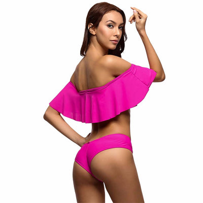 Sunkissed Hot Pink Bardot Bikini Swimsuit - Fashion Genie Boutique