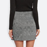 Wrap To It Grey Plaid Ruffle Wrap Mini Skirt - Fashion Genie Boutique
