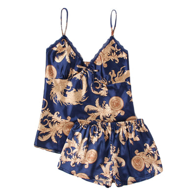Brami Navi and Gold Pyjama Set - Fashion Genie Boutique