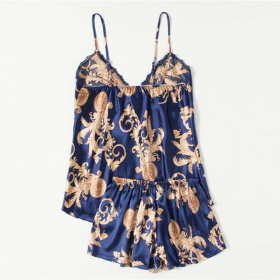 Brami Navi and Gold Pyjama Set - Fashion Genie Boutique