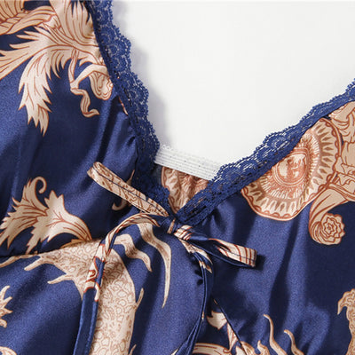 Brami Navi and Gold Pyjama Set - Fashion Genie Boutique