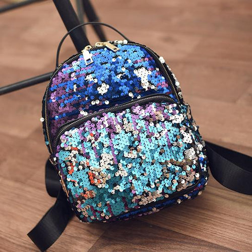 Mini Blue Sequin Backpack - Fashion Genie Boutique