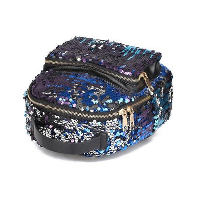 Mini Blue Sequin Backpack - Fashion Genie Boutique