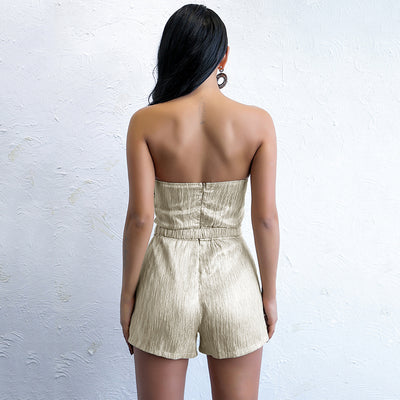 Bad Business Gold Strapless Playsuit - Fashion Genie Boutique