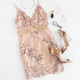 Grandeur Rose Gold Sequin Mini Dress - Fashion Genie Boutique