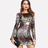 Love Bomb Multi Sequin Long Sleeve Mini Dress - Fashion Genie Boutique