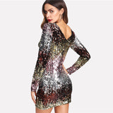 Love Bomb Multi Sequin Long Sleeve Mini Dress - Fashion Genie Boutique