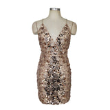 Make An Entrance Rose Gold Sequin Mini Dress - Fashion Genie Boutique