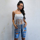 Bling Me To Tears Silver Sequin Tassel Fringe Crop Top - Fashion Genie Boutique
