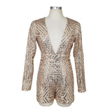 Diamond In The Buff Gold & Black Sequin Playsuit - Fashion Genie Boutique