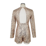 Diamond In The Buff Gold & Black Sequin Playsuit - Fashion Genie Boutique